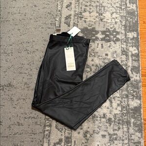 Mimi Chica Black Faux Leather Look Leggins